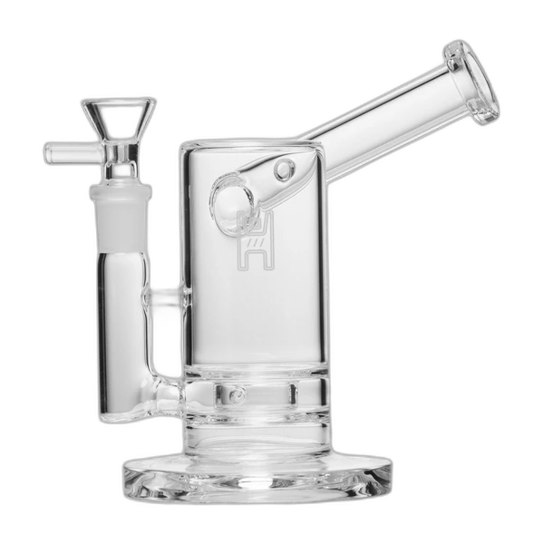 Human Grade 6" Sidecar Bubbler - handmade borosilicate glass with built-in downstem