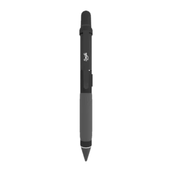 Smyle Labs Penjamin Cart Pen in black with the clip, rubber grip and pen tip, top cover on