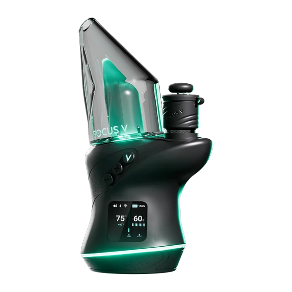 Focus V CARTA 3 Kit, three quarter front view of the black rig with glass top and lit screen