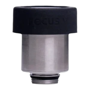 Focus V Intelli-Core Dry Herb Atomizer, front view of the black and silver atomizer alone